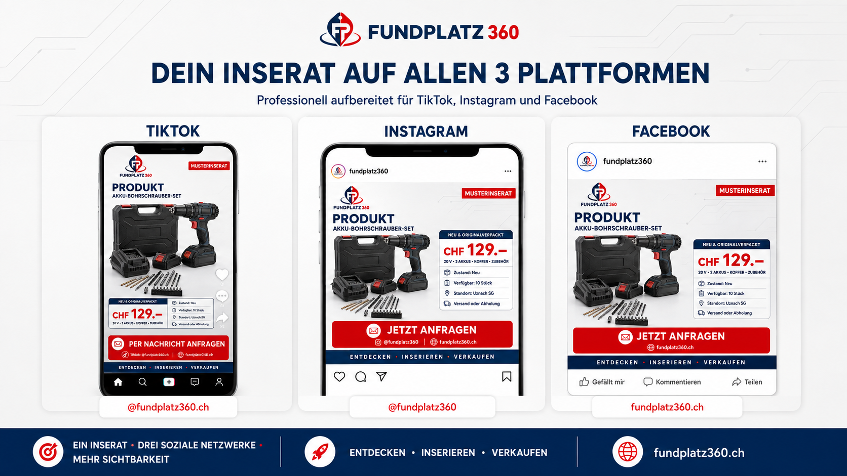 Musterinserate – Dein Inserat auf allen 3 Plattformen